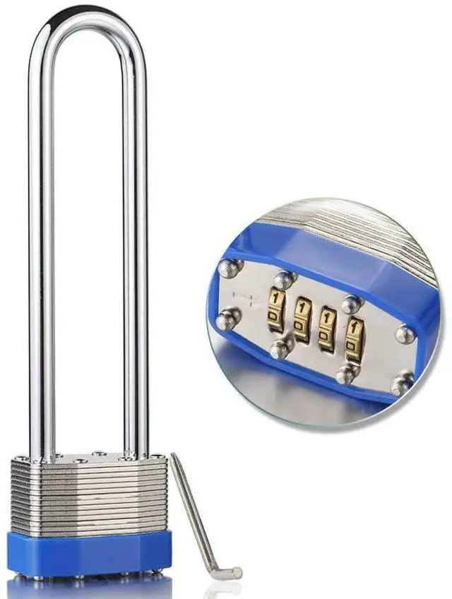 Main image of Extra Long Shackle 4 Digit Combination Padlock