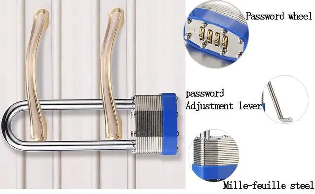 Alt view image 4 of 5 - Extra Long Shackle 4 Digit Combination Padlock
