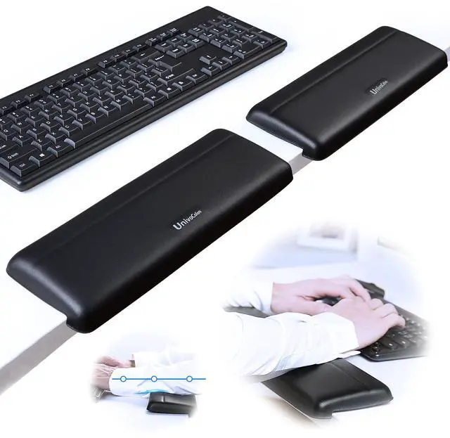 Main image of L-Shaped Desk Edge Cushion,PU Leather,Non-Slip,Separate Design,Memory Foam Desk Edge Support,Ergonomic Design for Long-Hour Work(11.8 * 3.9 inch 2-Piece Set of Black)