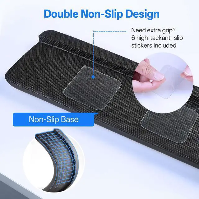 Alt view image 6 of 7 - L-Shaped Desk Edge Cushion,PU Leather,Non-Slip,Separate Design,Memory Foam Desk Edge Support,Ergonomic Design for Long-Hour Work(11.8 * 3.9 inch 2-Piece Set of Black)