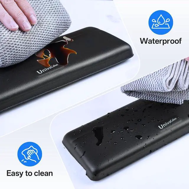 Alt view image 7 of 7 - L-Shaped Desk Edge Cushion,PU Leather,Non-Slip,Separate Design,Memory Foam Desk Edge Support,Ergonomic Design for Long-Hour Work(11.8 * 3.9 inch 2-Piece Set of Black)