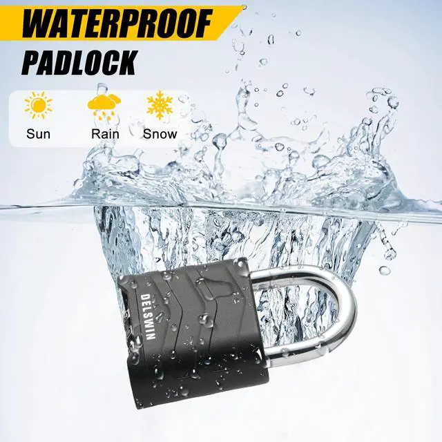 Alt view image 7 of 7 - 3 Pack Large Combination Padlock - 4 Digit Resettable Combo Lock with Hardened Steel Shackle, Security Aluminum Body, Weatherproof Combination Lock for Gym Locker, Gate, Shed, Fence, School