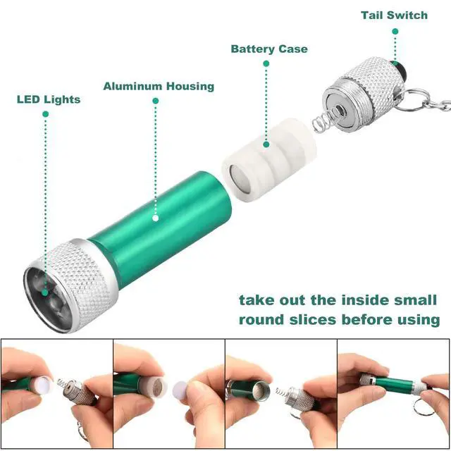 Alt view image 4 of 7 - 30 Pcs Mini LED Keychain Flashlight Bulk
