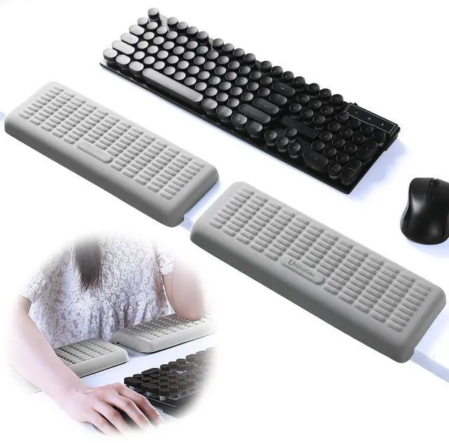 Main image of PostureUp L-Shaped Desk Wrist Rest Elbow, Non-Slip, Separate Design, Memory Foam Desk Edge Support, Ergonomic Design for Long-Hour Work (11.8 * 3.9 inch 2-Piece Set of Grey)