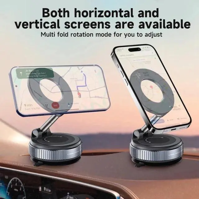 Alt view image 6 of 7 - 2026 Upgraded Vacuum Magnetic Car Phone Holder, 96LBS Strong Suction Cup Phone Mount, 360° Adjustable Foldable MagSafe Car Mount for Dashboard Windshield, Compatible with All Smartphones