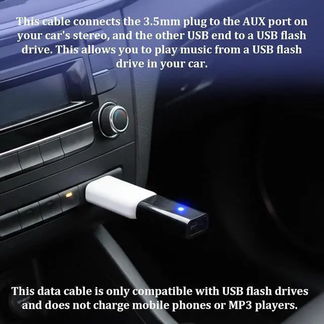 Alt view image 6 of 6 - 2 PCS Aux to USB Adapter - USB Female to 3.5mm Jack Audio Adapter for Flash Drive Car CD Player, Mp3 Music - Auxiliary Port