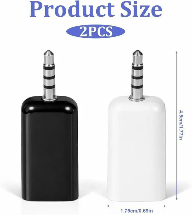Alt view image 3 of 6 - 2 PCS Aux to USB Adapter - USB Female to 3.5mm Jack Audio Adapter for Flash Drive Car CD Player, Mp3 Music - Auxiliary Port