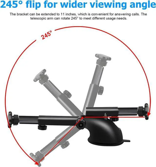 Alt view image 5 of 6 - Magnetic Car Phone Holder, Vehicle Windshield Dashboard Cellphone Mount, Suction Cup Hands Free Automotive Smartphones Stand Accessories, Universal for SUV, Sedan, Truck (Style A)
