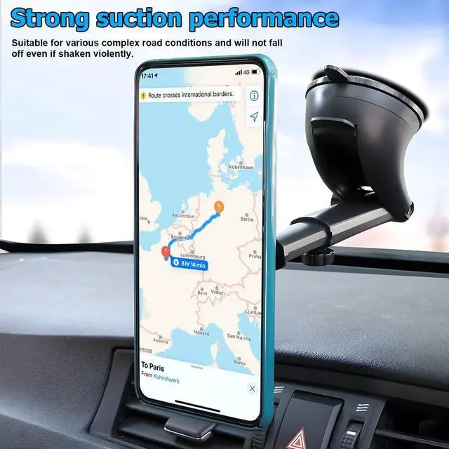 Alt view image 4 of 6 - Magnetic Car Phone Holder, Vehicle Windshield Dashboard Cellphone Mount, Suction Cup Hands Free Automotive Smartphones Stand Accessories, Universal for SUV, Sedan, Truck (Style A)