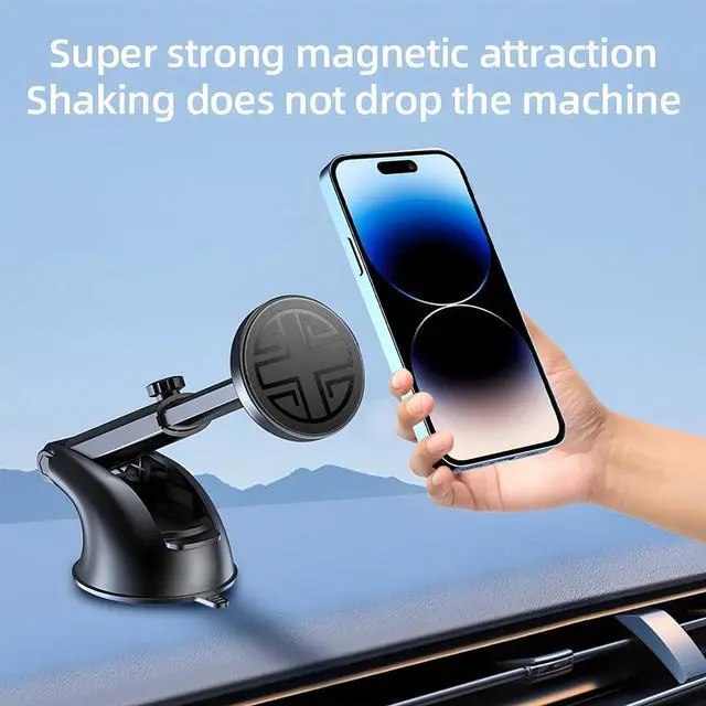 Alt view image 2 of 6 - Magnetic Car Phone Holder, Vehicle Windshield Dashboard Cellphone Mount, Suction Cup Hands Free Automotive Smartphones Stand Accessories, Universal for SUV, Sedan, Truck (Style A)