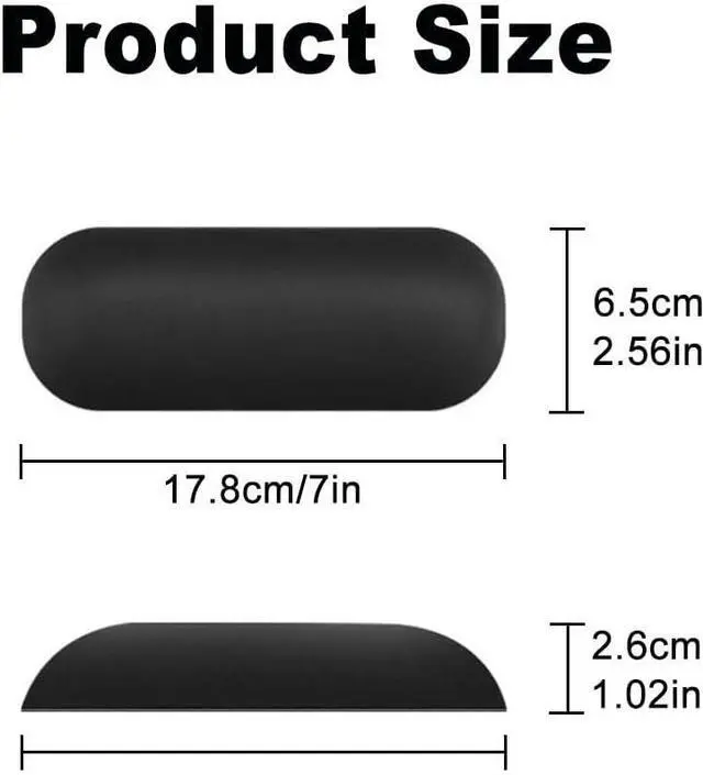 Alt view image 3 of 7 - Wrist Rest for Mouse, Ergonomic Soft Silicone Wrist Cushion Support Pad, Mouse Wrist Pad with Non-Slip Base for Typing Pain Relief, Office, Home, Gaming, Computer, Black