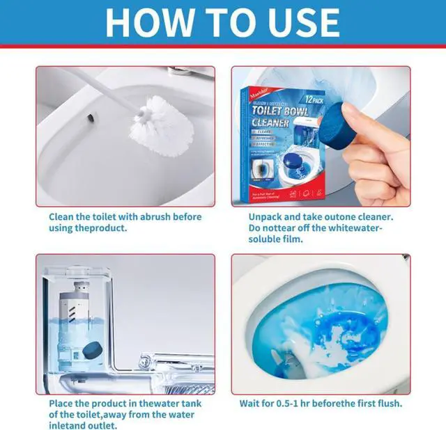 Alt view image 5 of 5 - Automatic Toilet Bowl Cleaner Tablets,Put in the Toilet Tank,12PC | Each tablet lasts for 7 days,Long-Lasting Bathroom Tank Cleaner with Refreshing Fragrance,toilet tank cleaner tablets