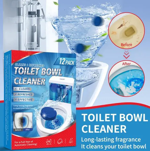 Alt view image 3 of 5 - Automatic Toilet Bowl Cleaner Tablets,Put in the Toilet Tank,12PC | Each tablet lasts for 7 days,Long-Lasting Bathroom Tank Cleaner with Refreshing Fragrance,toilet tank cleaner tablets