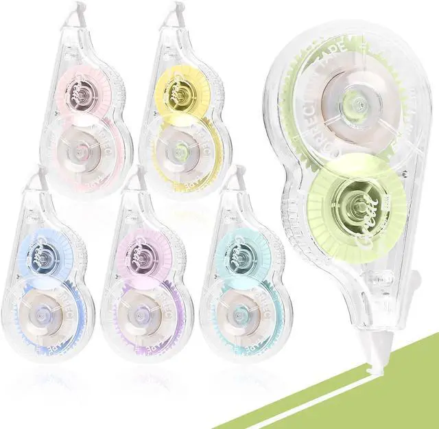 Alt view image 7 of 7 - 6 Pcs Correction Tapes for Instant Corrections, Easy To Use White Smooth Pull Out Tape, Aesthetic Correction Tape for School Office (Macaron)