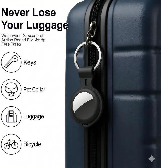 Alt view image 5 of 7 - 4 Pack Compatible with AirTag Holder Case Silicone Tracker Tags Keychain | Waterproof Case Cover for Air Tag Holder Tracking Devices Item Finders Accessories Air tagHolder for Dogs Kids Bags Luggage