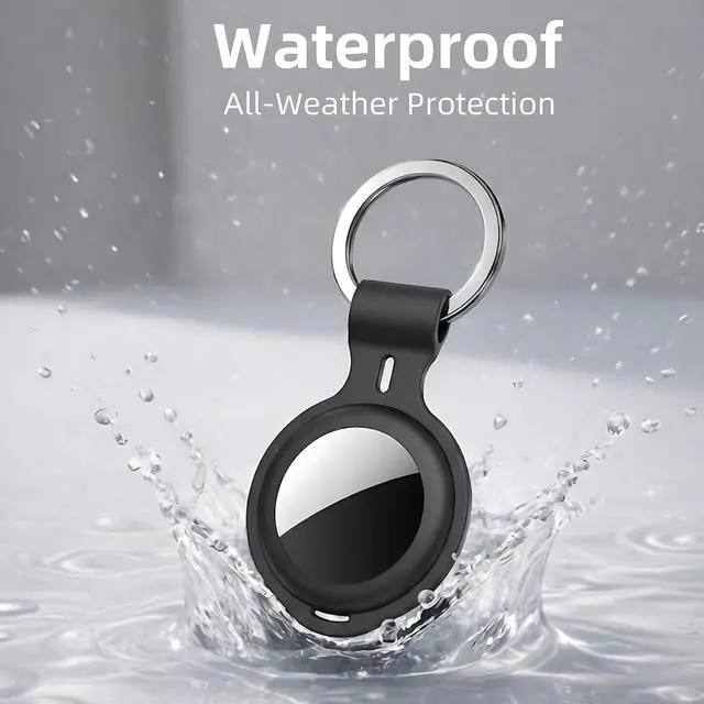 Alt view image 6 of 7 - 4 Pack Compatible with AirTag Holder Case Silicone Tracker Tags Keychain | Waterproof Case Cover for Air Tag Holder Tracking Devices Item Finders Accessories Air tagHolder for Dogs Kids Bags Luggage