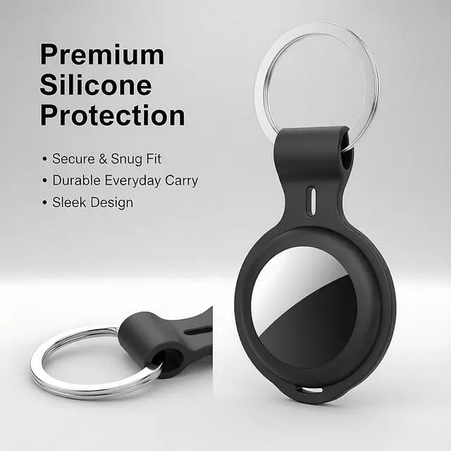 Alt view image 2 of 7 - 4 Pack Compatible with AirTag Holder Case Silicone Tracker Tags Keychain | Waterproof Case Cover for Air Tag Holder Tracking Devices Item Finders Accessories Air tagHolder for Dogs Kids Bags Luggage