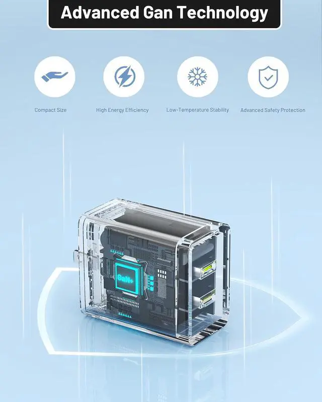 Alt view image 5 of 7 - 45W Dual USB C Fast Charger, Compact GaN PD PPS Fast Charging Block | 2 USB-C Ports, Foldable Plug, Travel Wall Adapter, PD Fast Charging for iPhone 17/16/15, Galaxy S26/S25, iPad & MacBook Air