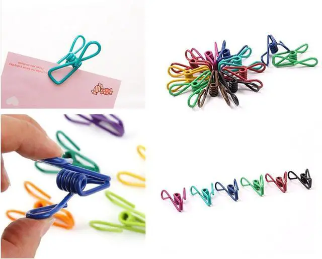 Alt view image 7 of 7 - 30 Pcs 2 Inch 10 Different Random Colors Chip Clips, PVC Coating High Elasticity Strength Clothes Pins, Food Clips and Bag Clips