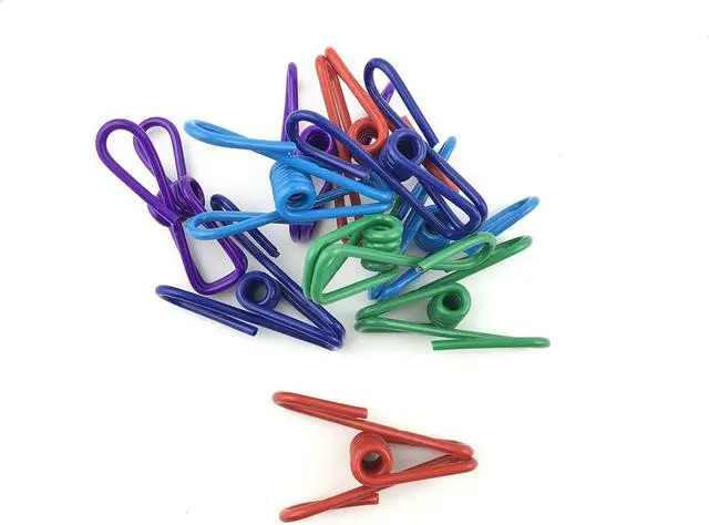 Alt view image 3 of 7 - 30 Pcs 2 Inch 10 Different Random Colors Chip Clips, PVC Coating High Elasticity Strength Clothes Pins, Food Clips and Bag Clips