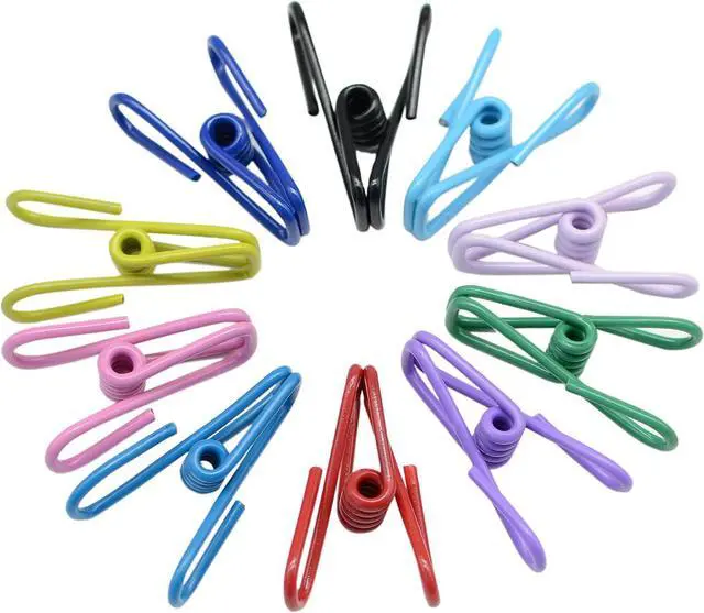 Main image of 30 Pcs 2 Inch 10 Different Random Colors Chip Clips, PVC Coating High Elasticity Strength Clothes Pins, Food Clips and Bag Clips