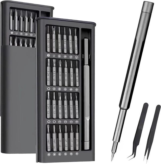 Main image of Precision Screwdriver Set, 27 in 1 Small Screwdriver Set Magnetic, Mini S2 Steel Bits with Tweezers, Magnetic Mini Repair Tool Kit for Laptop, Phone, PC, Glasses, Watch, Electronic