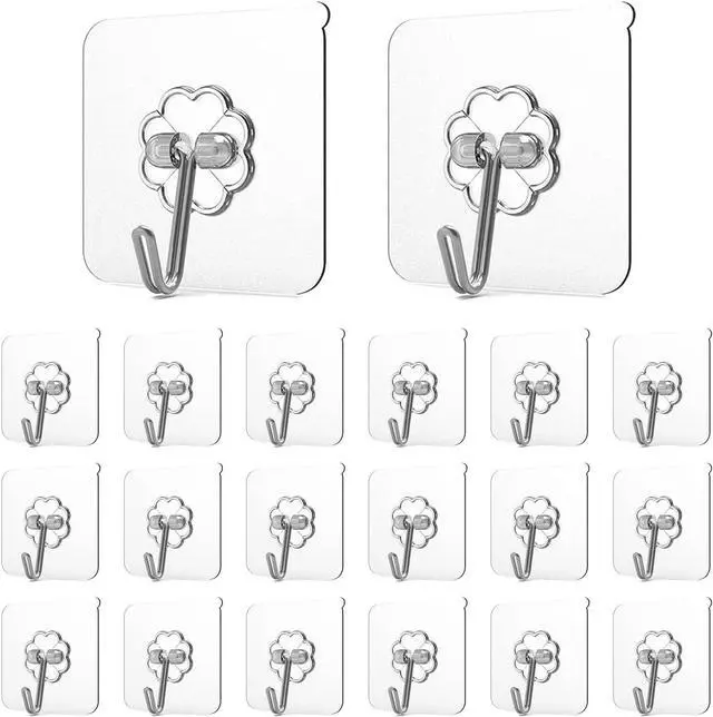 Main image of Hooks for Hanging,Heavy Duty Wall Hooks 20 Pack,Sticky Ceiling