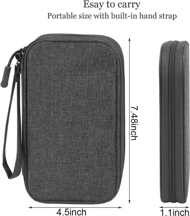 Alt view image 2 of 7 - Electronic Organizer Travel USB Cable Accessories Case Bag, Waterproof Electronics Accessories Bag Organizer Case for USB, Cable, Cord, Charger, Phone, Power Bank, Earphone (Dark Gray)