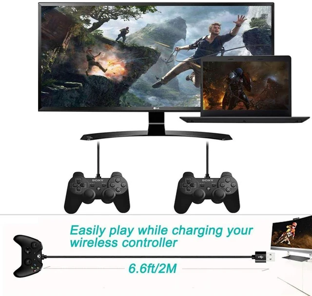 Alt view image 4 of 5 - PS4 Controller Charger Cable for Xbox One Controller,Micro USB Cable PS4 Charger Cord for Sony PlayStation 4 DualShock,PS 4 Slim/Pro Game Consoles,Braided Micro B Charging Wire for Xbox One S/X 10ft