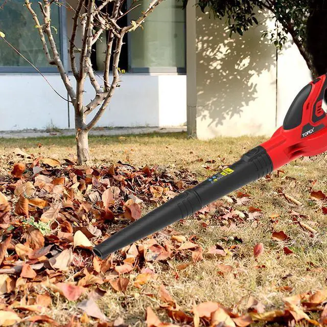 Alt view image 4 of 7 - TOPEX 20V MAX Cordless Leaf Blower with 1.5Ah Battery and Charger