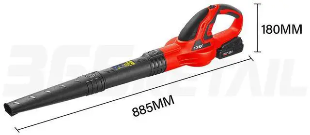 Alt view image 7 of 7 - TOPEX 20V MAX Cordless Leaf Blower with 1.5Ah Battery and Charger