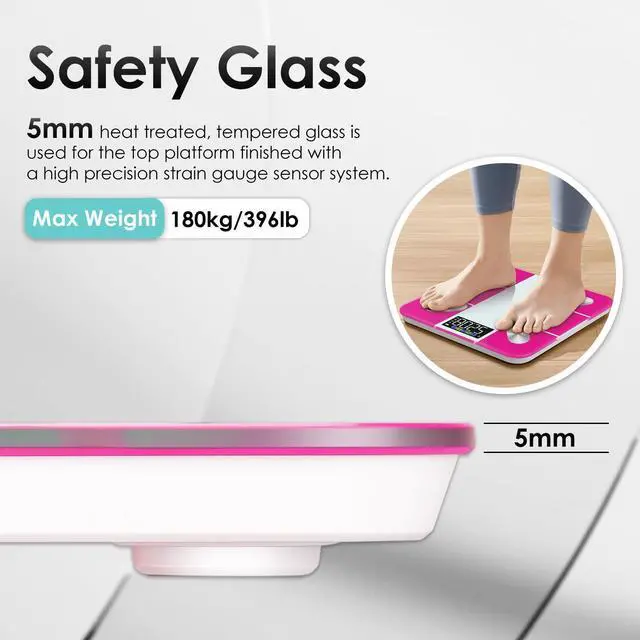 Alt view image 3 of 7 - Monika Smart Scale Digital Bathroom Scale for Body Weight Fat Muscle Mass Bluetooth Accurate Weight Scale with Smartphone App