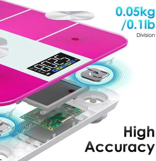 Alt view image 4 of 7 - Monika Smart Scale Digital Bathroom Scale for Body Weight Fat Muscle Mass Bluetooth Accurate Weight Scale with Smartphone App