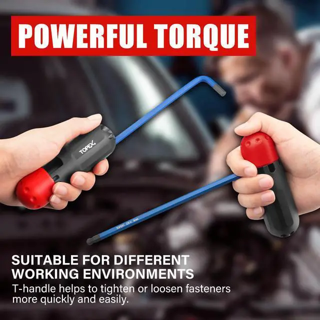 Alt view image 6 of 7 - TOPEX 38Pcs Allen Key Set Hex Key Allen Wrench Folding Hex Key Ball End Metric/SAE/Star