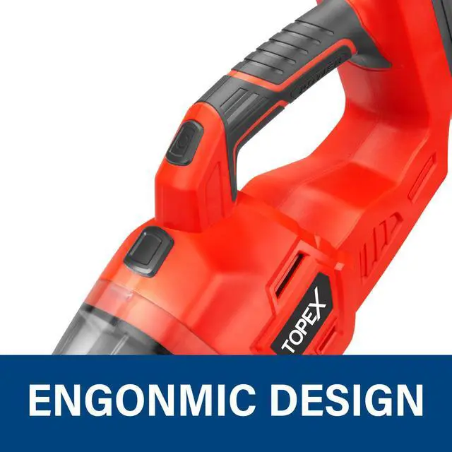 Alt view image 7 of 7 - TOPEX 20V Cordless Handheld Vacuum Cleaner for Home & Car w/ Battery & Charger