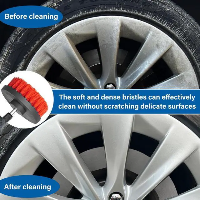 Alt view image 5 of 7 - TOPEX 14-Piece Drill Brush Attachment Kit, 2-in-1 Clean & Polish Power Scrubber Set for Effortless Scrubbing