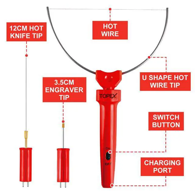 Alt view image 2 of 7 - TOPEX 3-in-1 Hot Wire Foam Cutter Styrofoam Cutting Tool Set