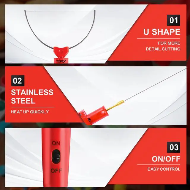 Alt view image 3 of 7 - TOPEX 3-in-1 Hot Wire Foam Cutter Styrofoam Cutting Tool Set