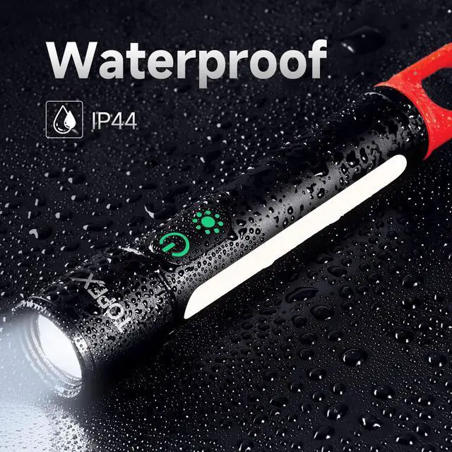 Alt view image 7 of 7 - TOPEX LED Torch Rechargeable, 800 Lumens, 600M Super Bright Adjustable Focus Flashlight, 9 Lighting Modes, Waterproof Torch for Camping, Outdoor