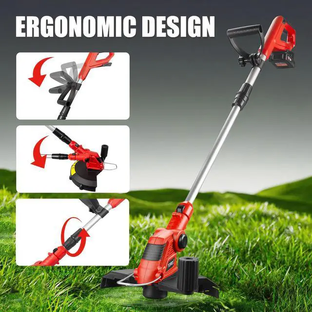 Alt view image 6 of 7 - TOPEX 20V Cordless Grass Trimmer, 30cm Grass Trimmer Lawn Mover & Edger Garden Tool, Battery Powered Grass Cutter with Spool Line for Home Yard