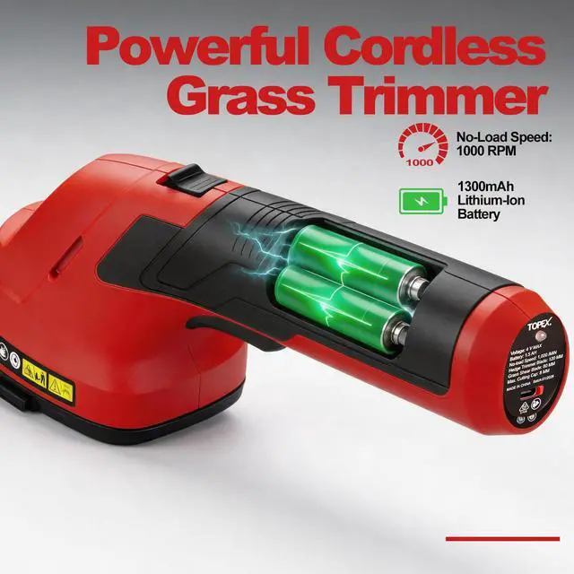 Alt view image 5 of 7 - TOPEX 4v 2in1 Cordless Grass Hedge Trimmer Grass Shears Cutter Garden Tool