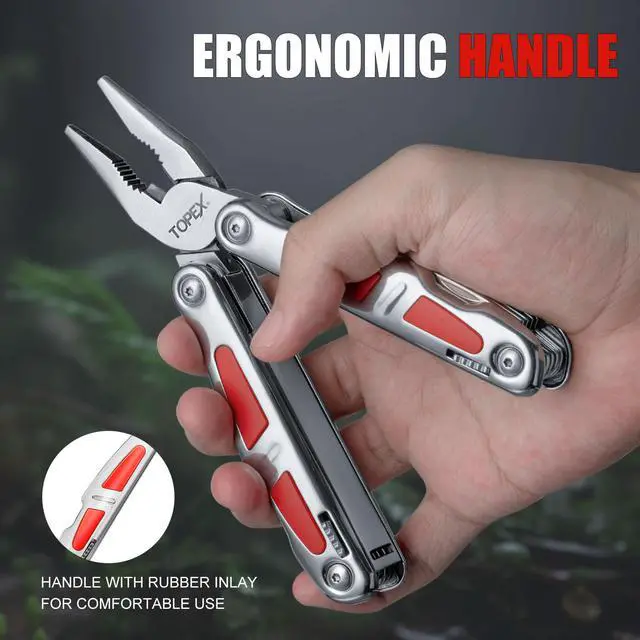 Alt view image 6 of 7 - TOPEX 16-In-1 Multitool Plier, Multi Tool Pliers, Stainless Steel Plier with Safety Locking, Cutters, Knife, Screwdrivers, Wood Saw, Can Bottle Opener