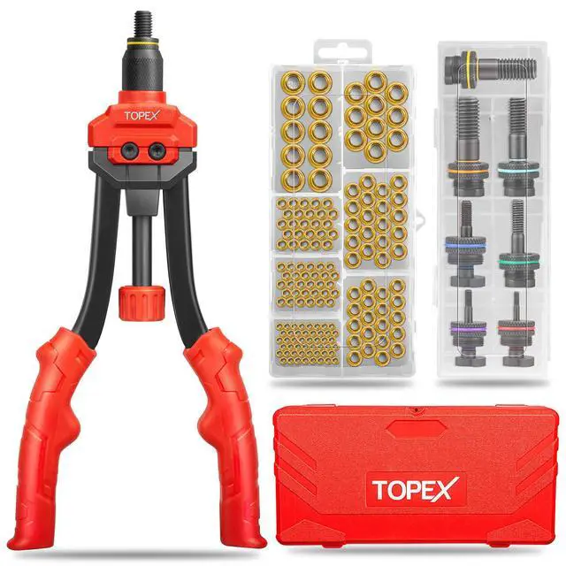 Main image of TOPEX 160PCS Heavy Duty Nut Rivet Riveter Rivnut Nutsert Gun Riveting Kit Thread M3-12