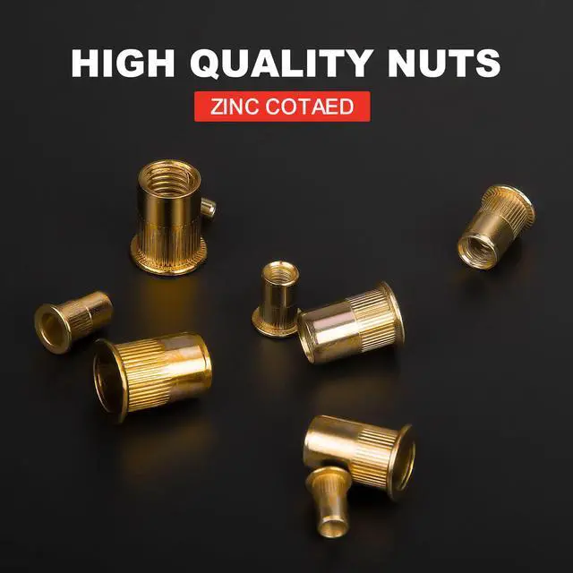 Alt view image 4 of 7 - TOPEX 160PCS Heavy Duty Nut Rivet Riveter Rivnut Nutsert Gun Riveting Kit Thread M3-12