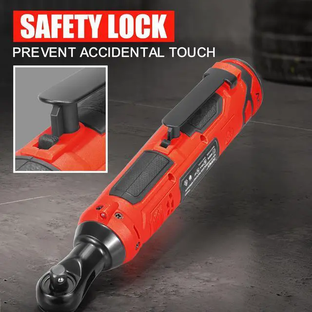 Alt view image 5 of 7 - TOPEX 3/8" 12V Cordless Electric Ratchet Wrench 45NM/33.2ft-lbs 300RPM Variable Speed & LED Light