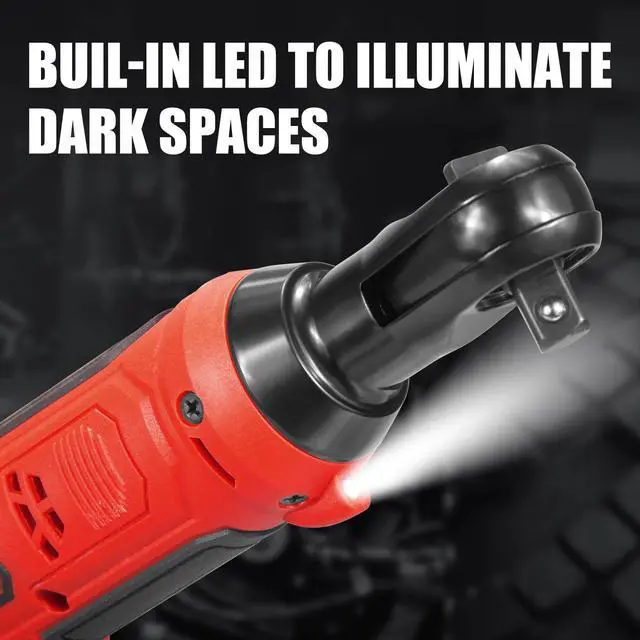 Alt view image 6 of 7 - TOPEX 3/8" 12V Cordless Electric Ratchet Wrench 45NM/33.2ft-lbs 300RPM Variable Speed & LED Light