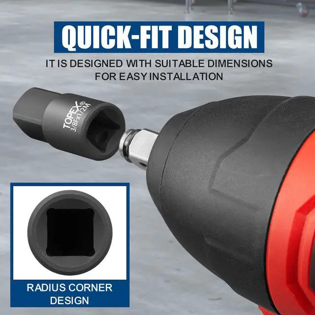 Alt view image 6 of 7 - TOPEX 7-piece socket adaptor set 1/4" 3/8" and 1/2" universal joint socket adaptor