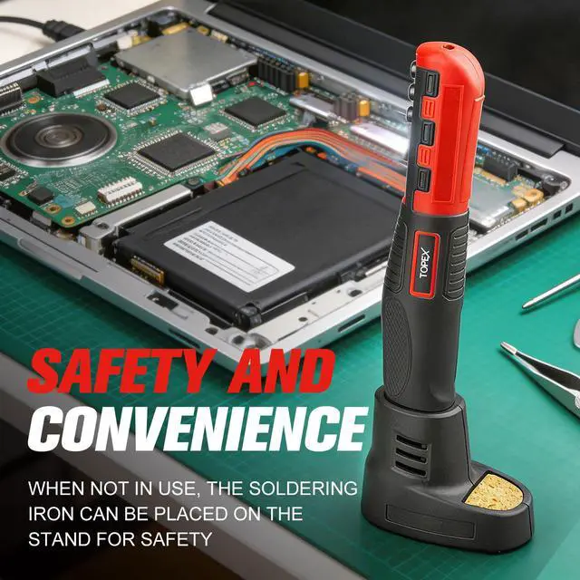 Alt view image 5 of 7 - TOPEX 4V Max Cordless Soldering Iron, Cordless Soldering Iron Kit, 12 Second Quick Heat Up, with Rechargeable Lithium-Ion Battery, for Electronics
