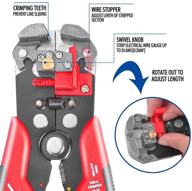 Alt view image 3 of 7 - TOPEX 260-Piece Wire Stripper Self-Adjustable Crimper Plier Set Terminals Tools