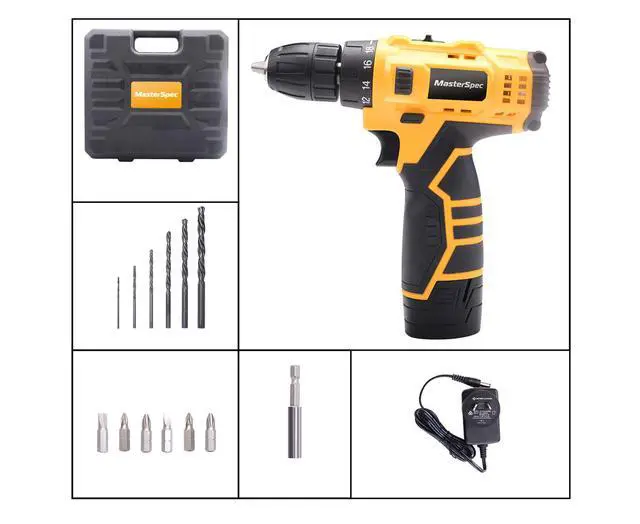 Alt view image 2 of 7 - MasterSpec 12V Cordless Drill Driver Screwdriver Accessories W/1 Battery Charger